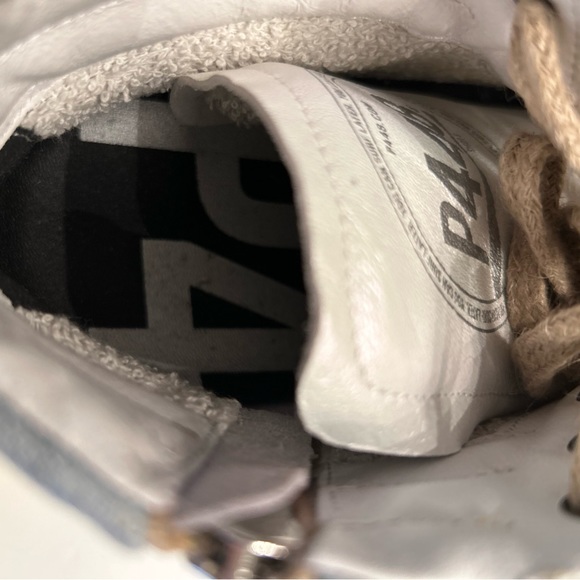 P448 Skate White/ Gravel High Top Italian Sneakers Anthropologie - Picture 9 of 11